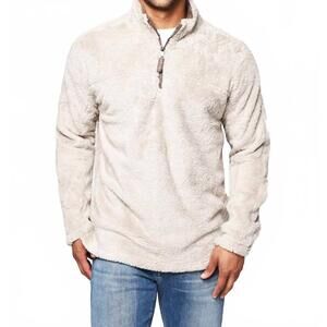 NEW TRUE GRIT double plush 1/4 zip pullover in oatmeal
